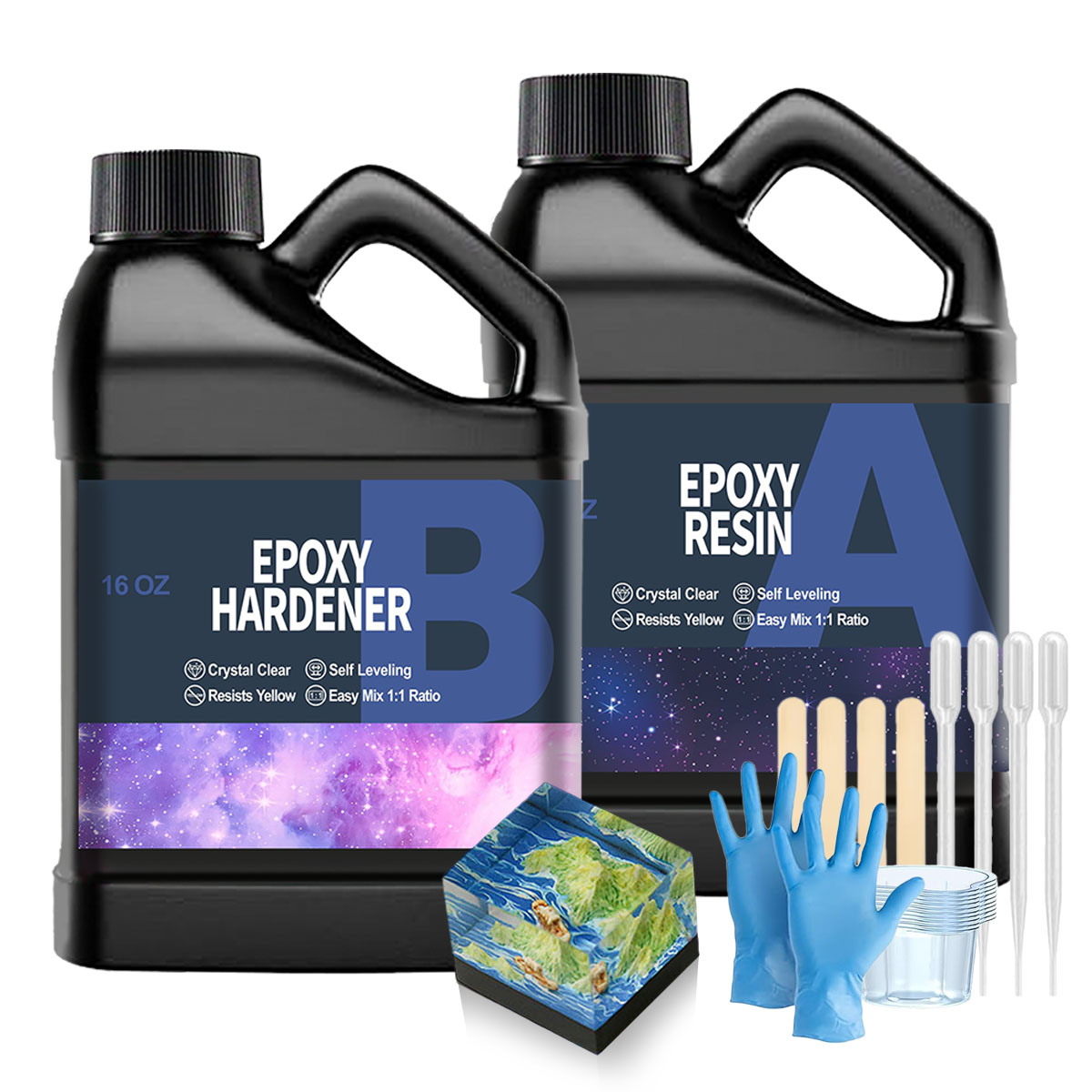 Resin Mold Jewelry - 32OZ Clear Epoxy Resin Kit, Non-Yellowing,