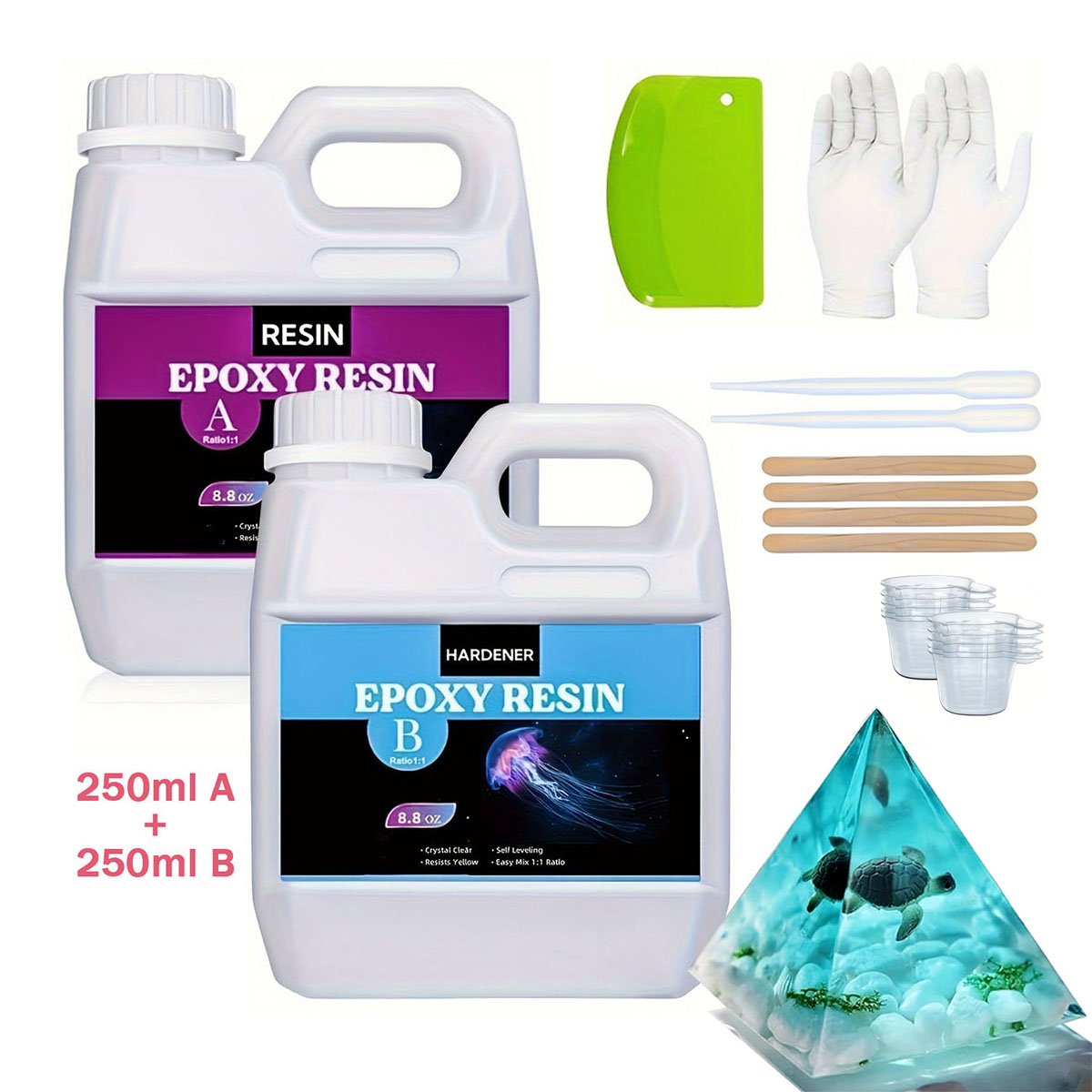 Resin Mold Jewelry - 125ml/250ml Crystal Clear Casting Resin Kit,
