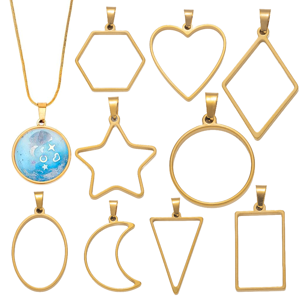 Resin Mold Jewelry - 5pcs Stainless Steel Open Back Resin