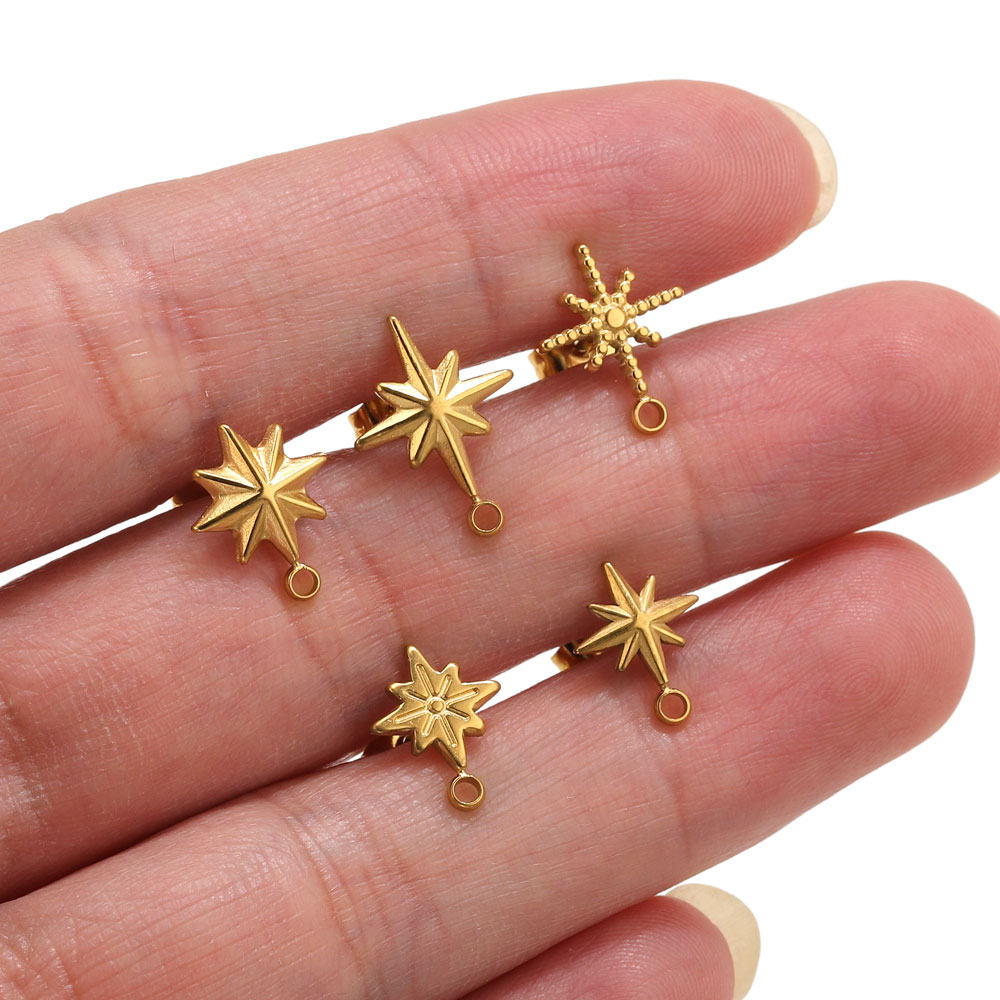 Jewelry Making Techniques - 6pcs Stainless Steel Star Earrings Studs