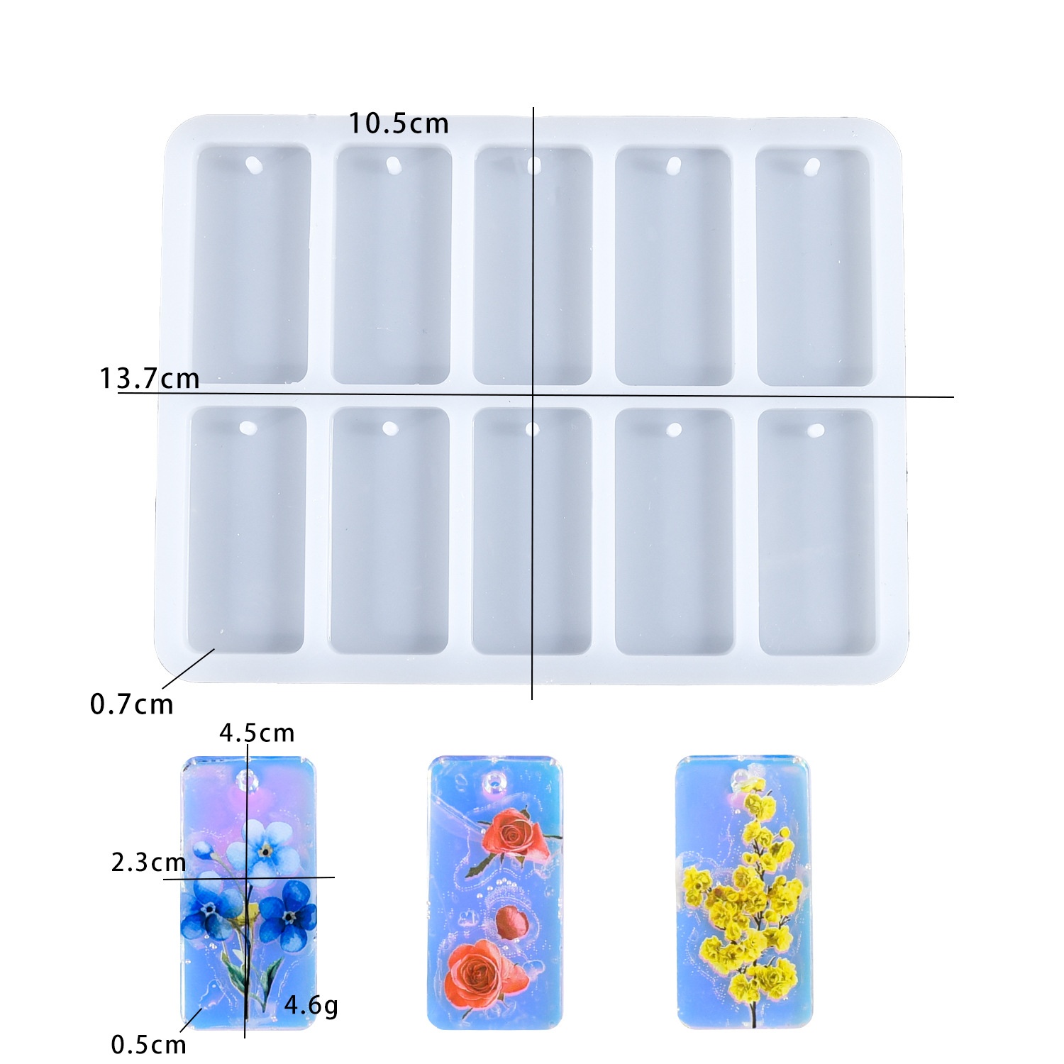 Resin Mold Jewelry - DIY epoxy resin mold 10-connected square