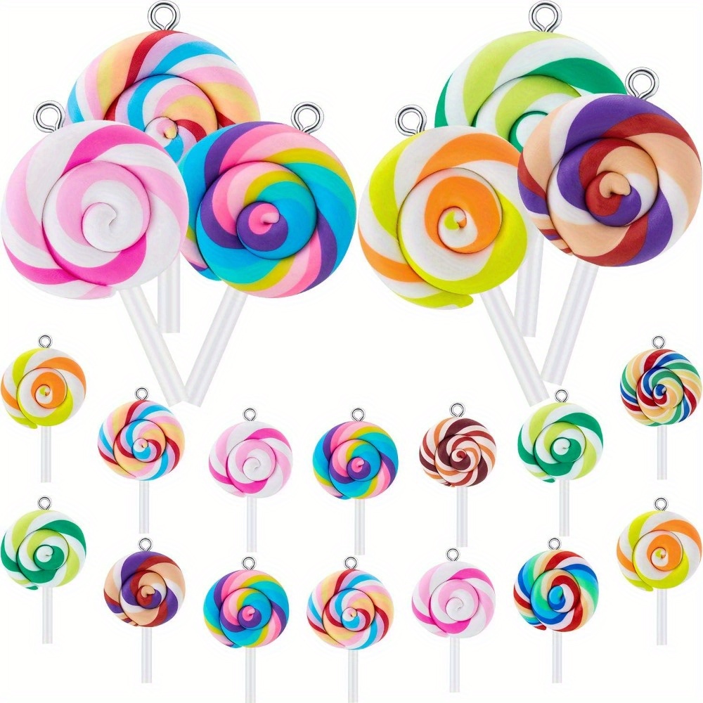Jewelry Making In Clay - 3/9/18pcs Multi-color Soft Ceramic Lollipop Shaped