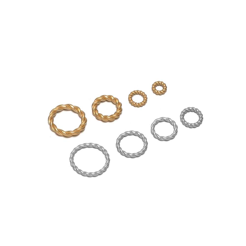 Jewelry Making Closed Jump Rings - 20-50pcs 18K Gold Stainless Steel Twist