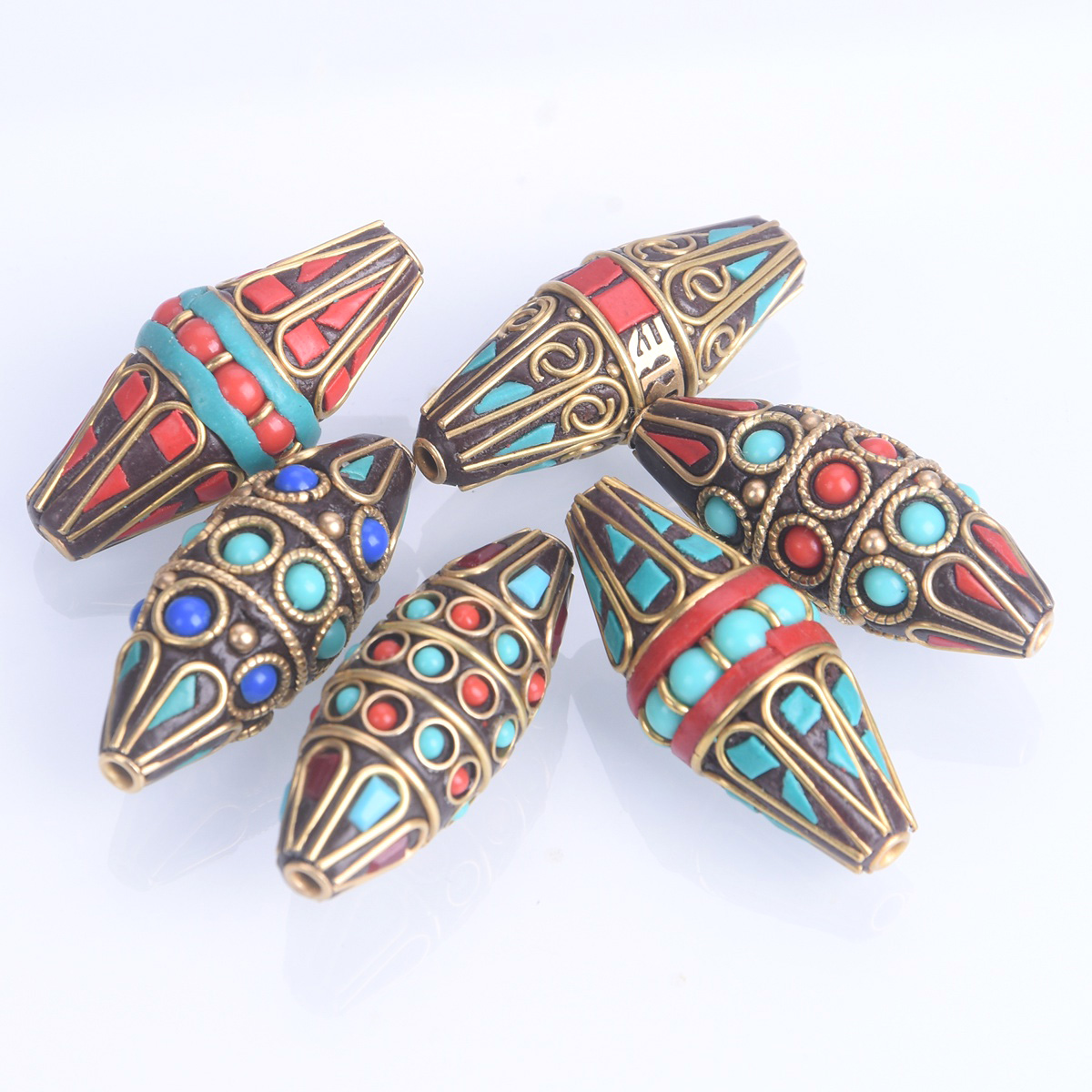 Jewelry Making In Clay - 1pcs Bicone Oval Shape 38x15mm Handmade