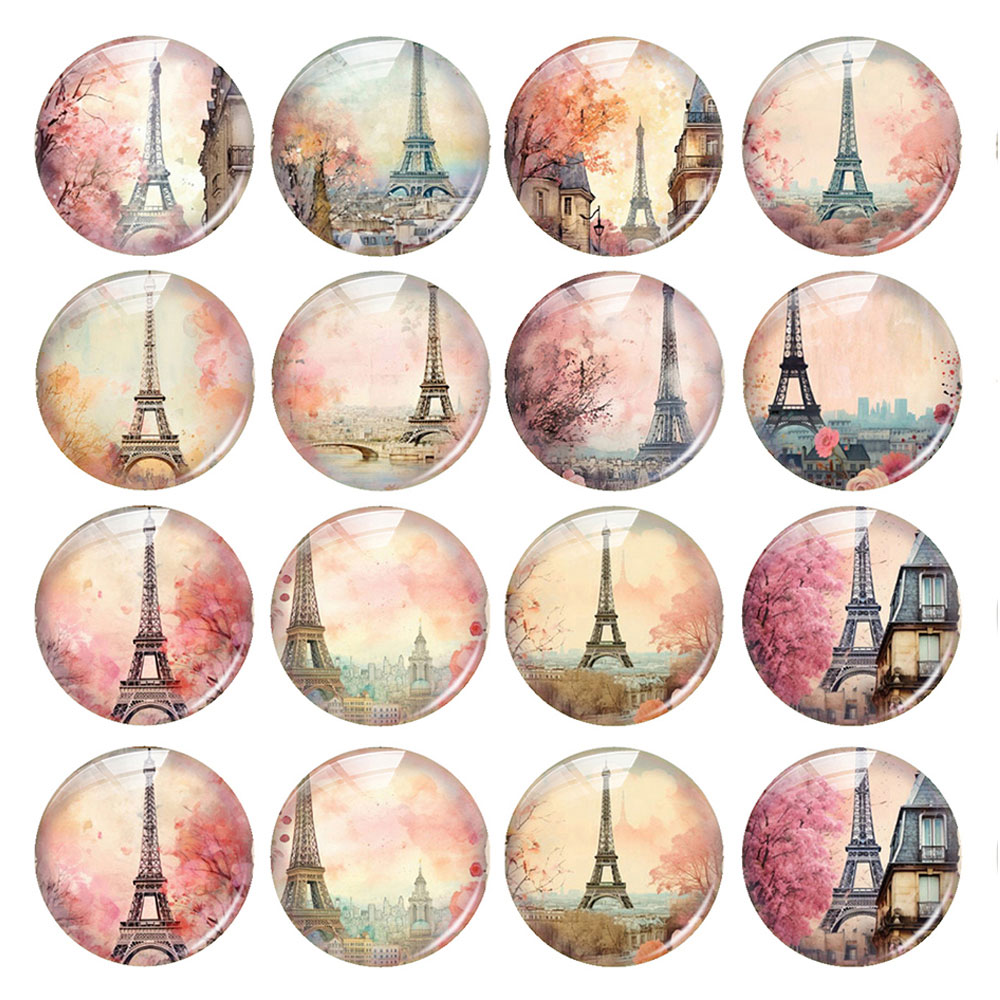 Jewelry Making Paris - Random Mixed Round/Oval/Square The Eiffel Tower