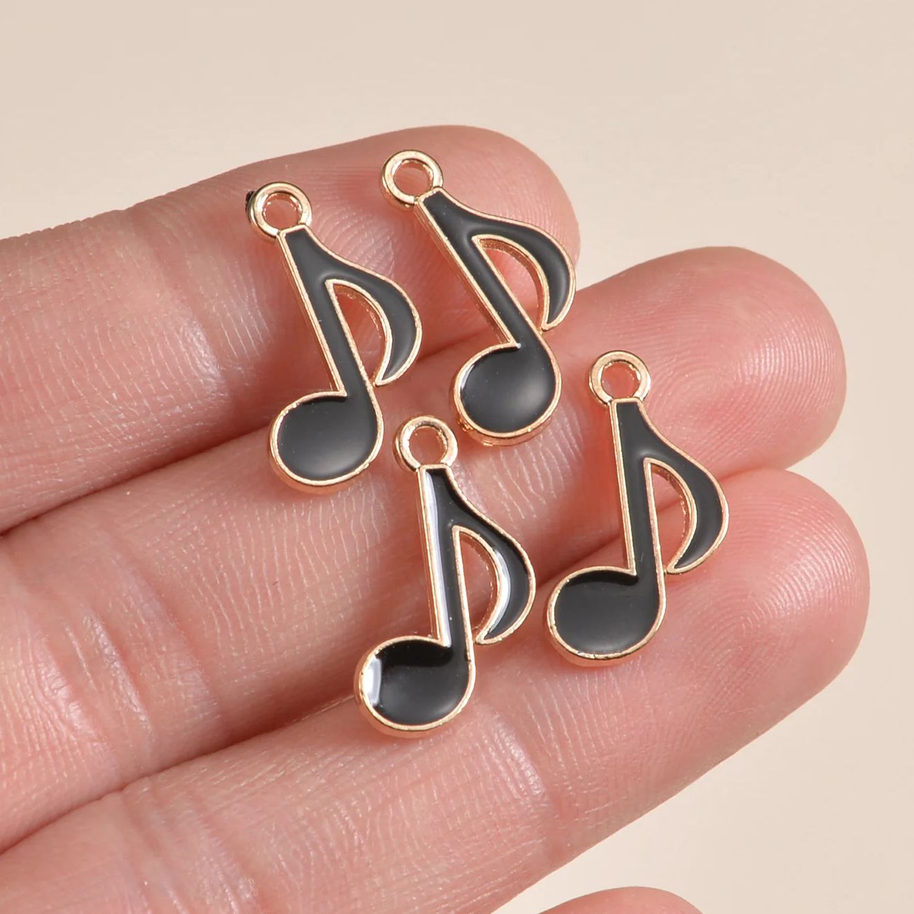 Jewelry Making Notes - 50pcs 12x20mm Cute Enamel Musical Note