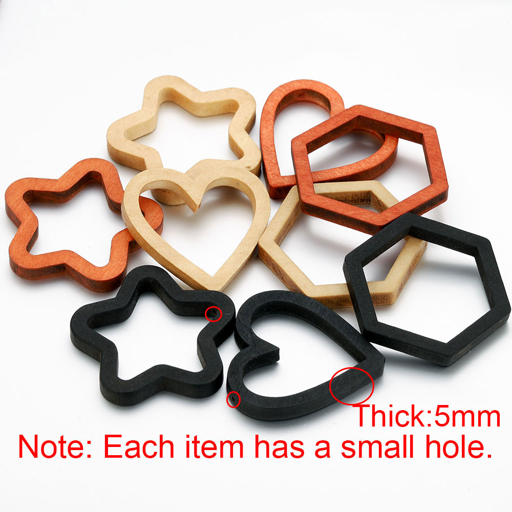 10pcs Wood Heart Square Silico - Resin Mold Jewelry recension och pris