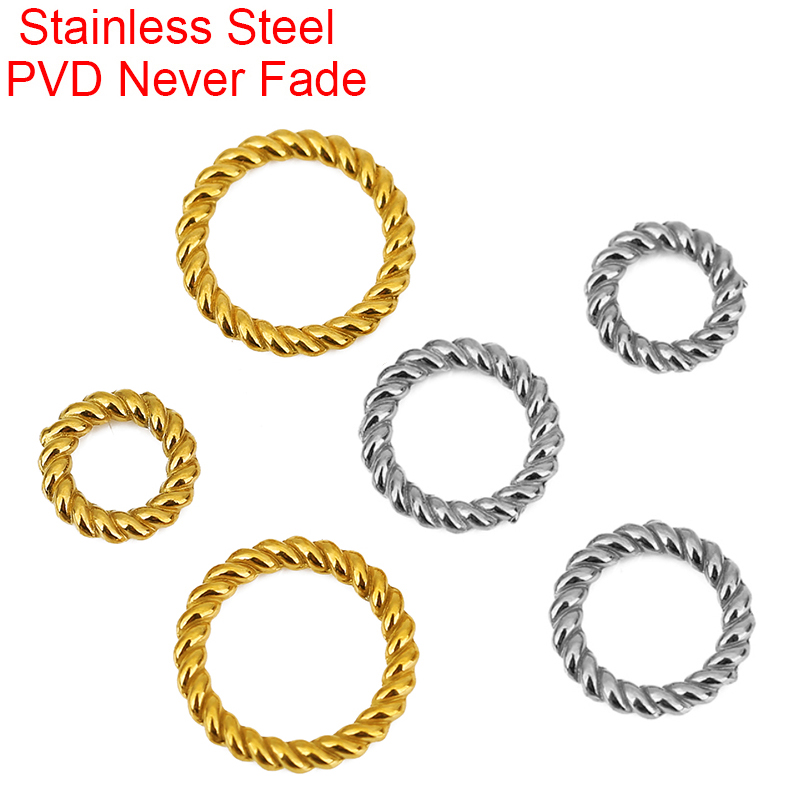 10pcs PVD Never Fade Stainless - Jewelry Making Closed Jump Rings recension och pris