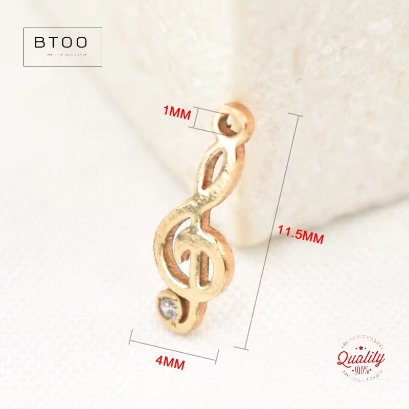 14K Gold Filled Musical Note C - Jewelry Making Notes recension och pris