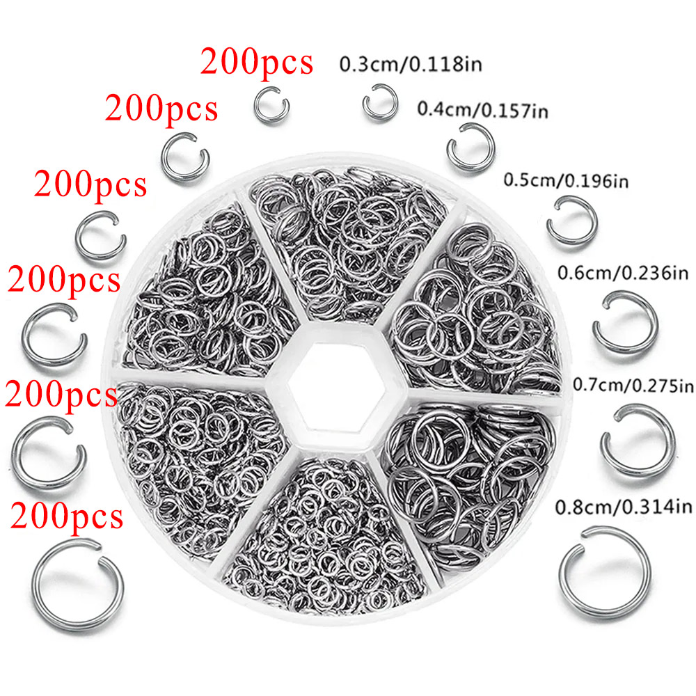 1200pcs Stainless Steel Jump R - Jewelry Making Closed Jump Rings recension och pris