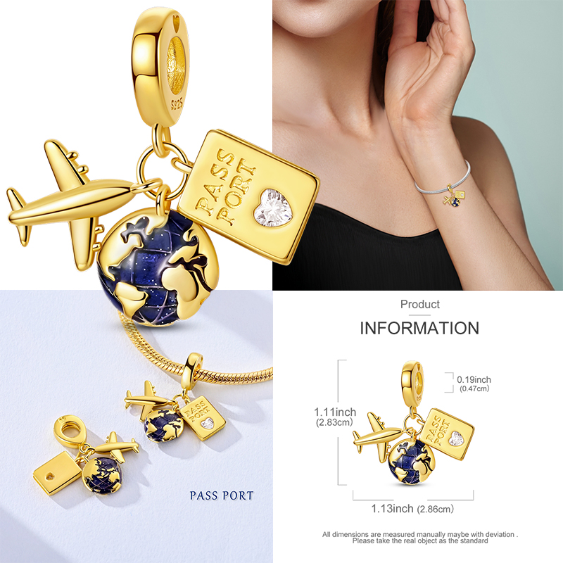 Travel Series Charms 925 Silve - Jewelry Making Paris recension och pris