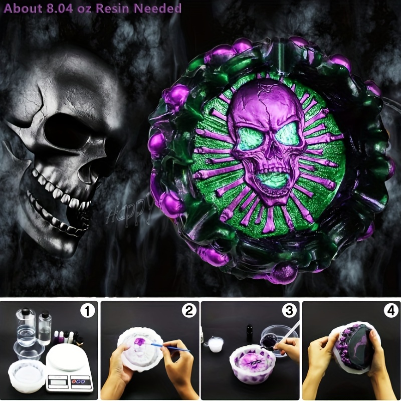 Ashtray mold, skull DIY craft  - Resin Mold Jewelry recension och pris