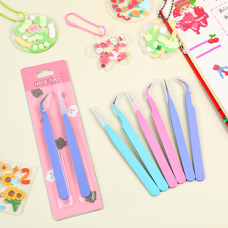 6pcs Tweezers Set - Angle and  - Jewelry Making Techniques recension och pris