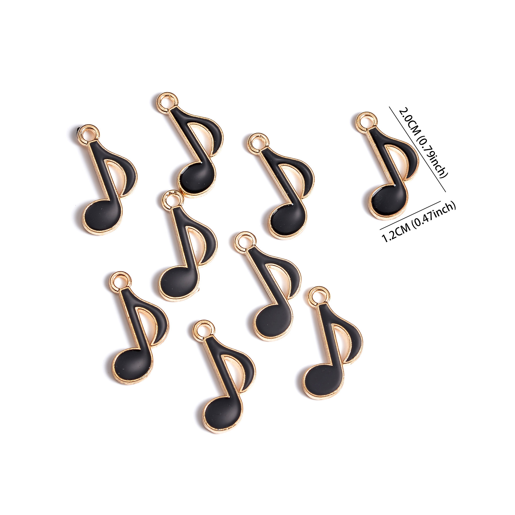 50pcs 12x20mm Cute Enamel Musi - Jewelry Making Notes recension och pris